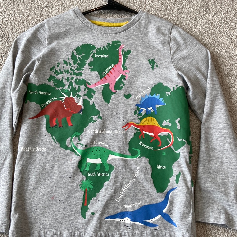 Dinosaur world map long sleeve by mini boden